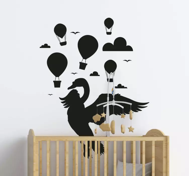 Flying Hot Air Balloons wall stickers for kid - TenStickers