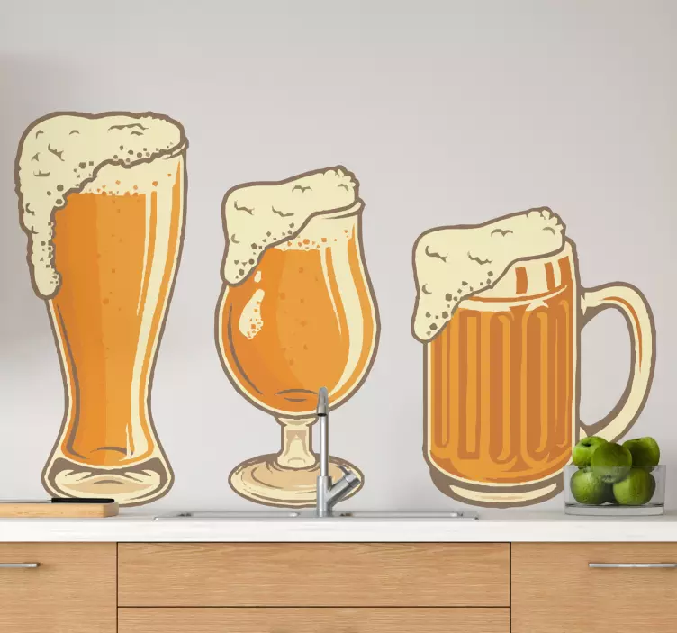 Food sticker beer glasses set - TenStickers