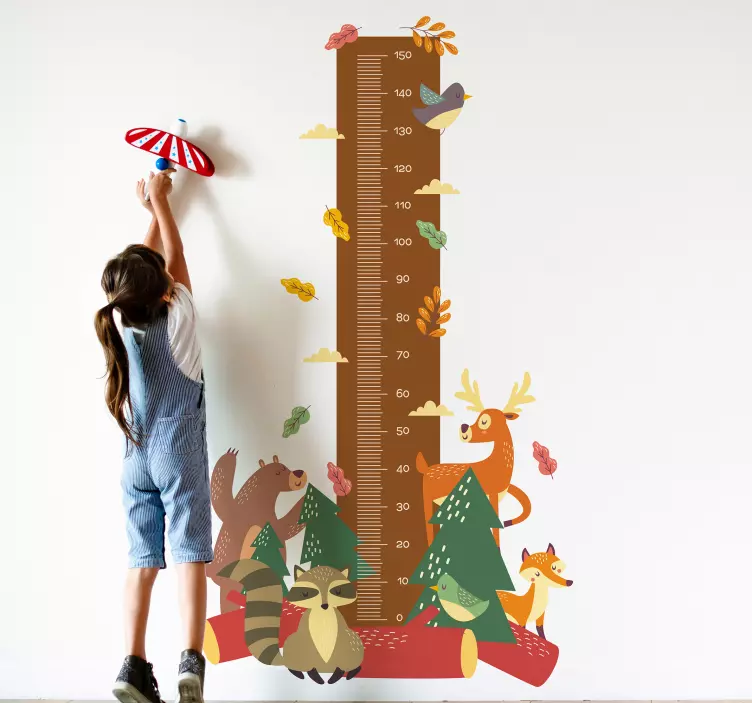 Forest Animal height chart wall sticker - TenStickers