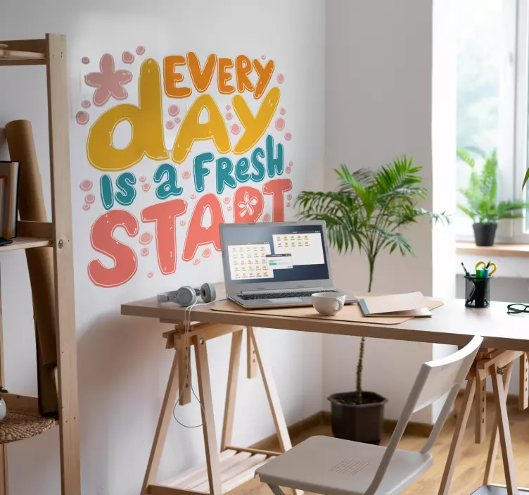 Fresh Start motivational sticker - TenStickers
