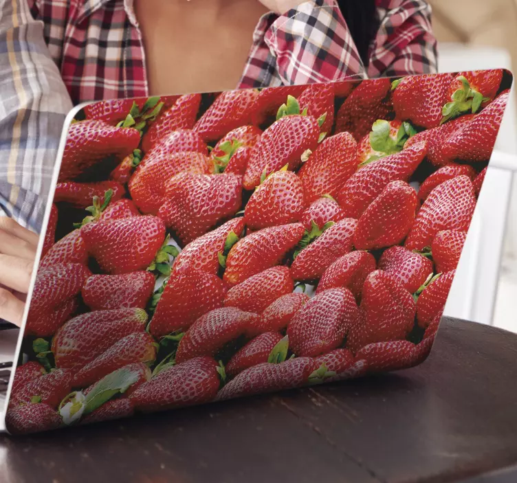 Fresh Strawberry Burst laptop skin - TenStickers
