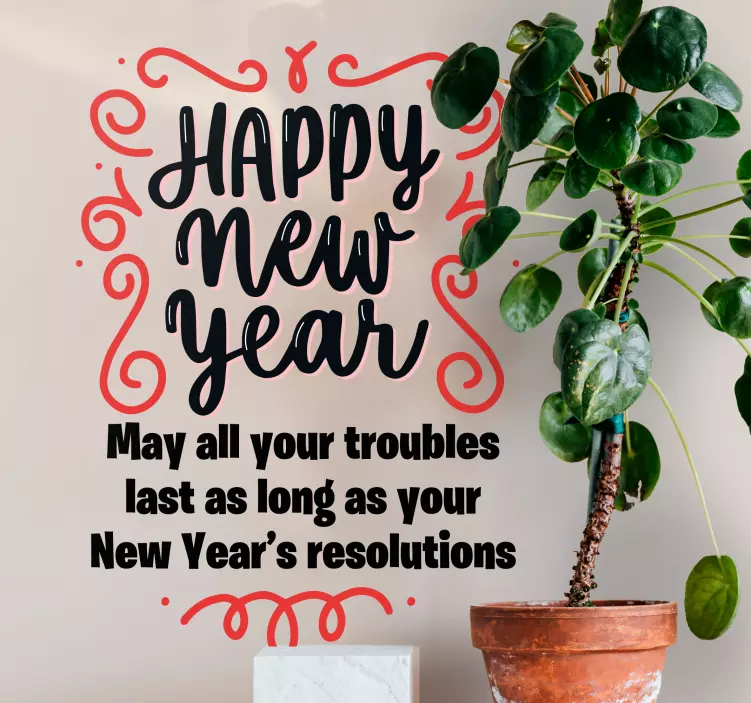 Funny Happy new year quote Christmas sticker - TenStickers