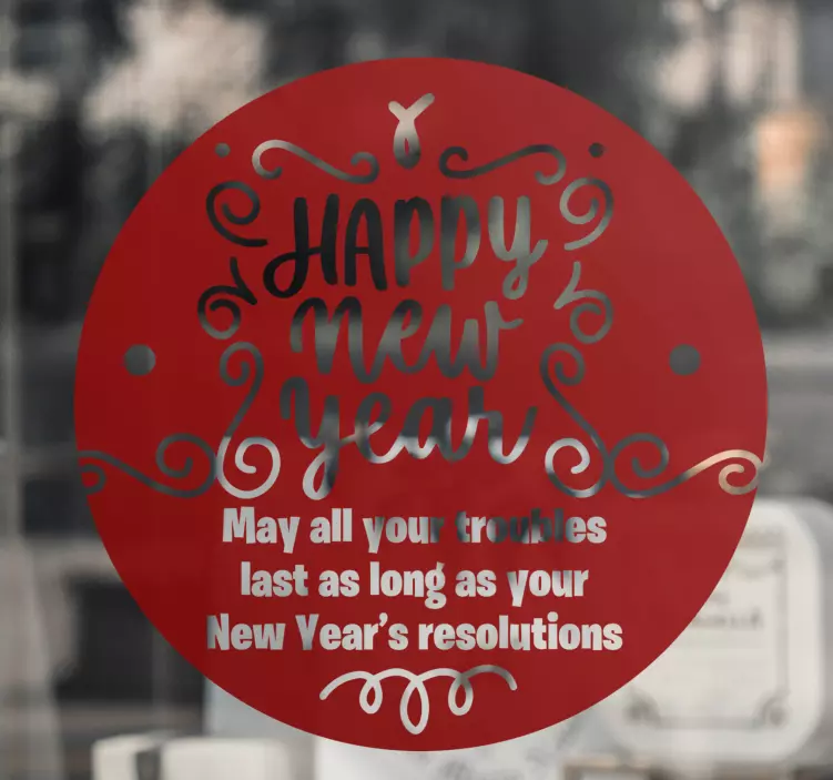 Funny Happy new year quote christmas decal - TenStickers
