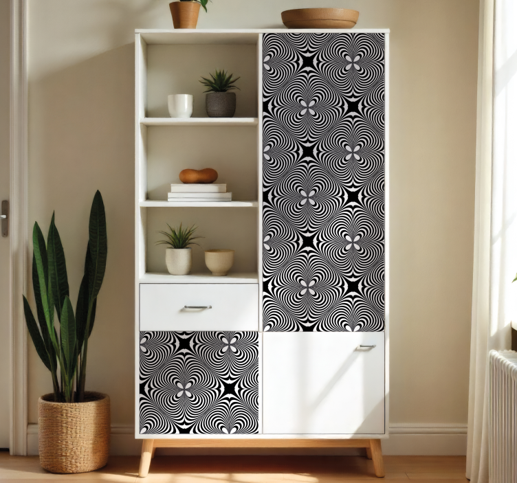Furniture sticker black and white optical illusion - TenStickers