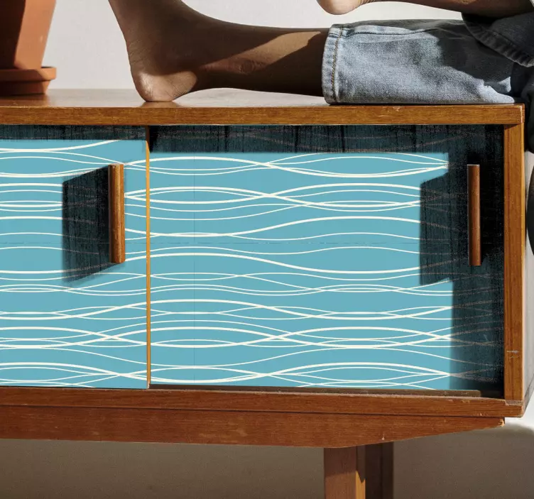 Furniture sticker wavy pattern surface - TenStickers