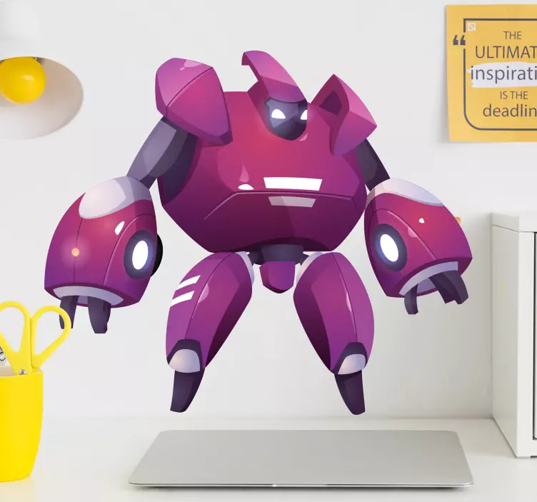 Futuristic Robot Design character sticker - TenStickers