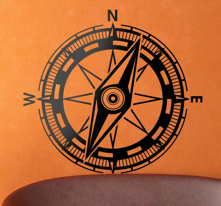 Geographic Compass Wall Sticker - TenStickers