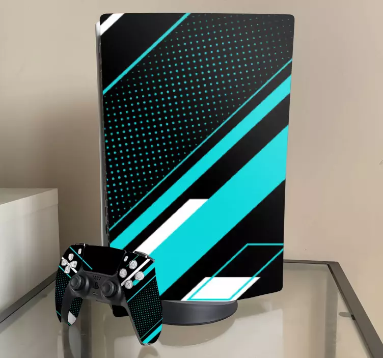 Geometric line with halftone PS5 stickers - TenStickers