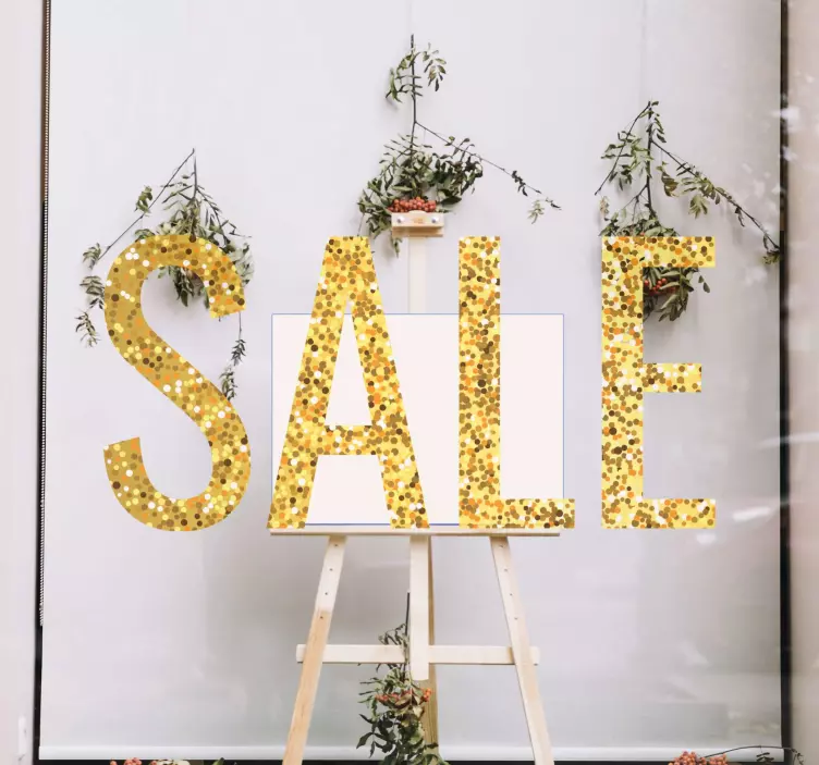 Gold glitter sale window sticker - TenStickers