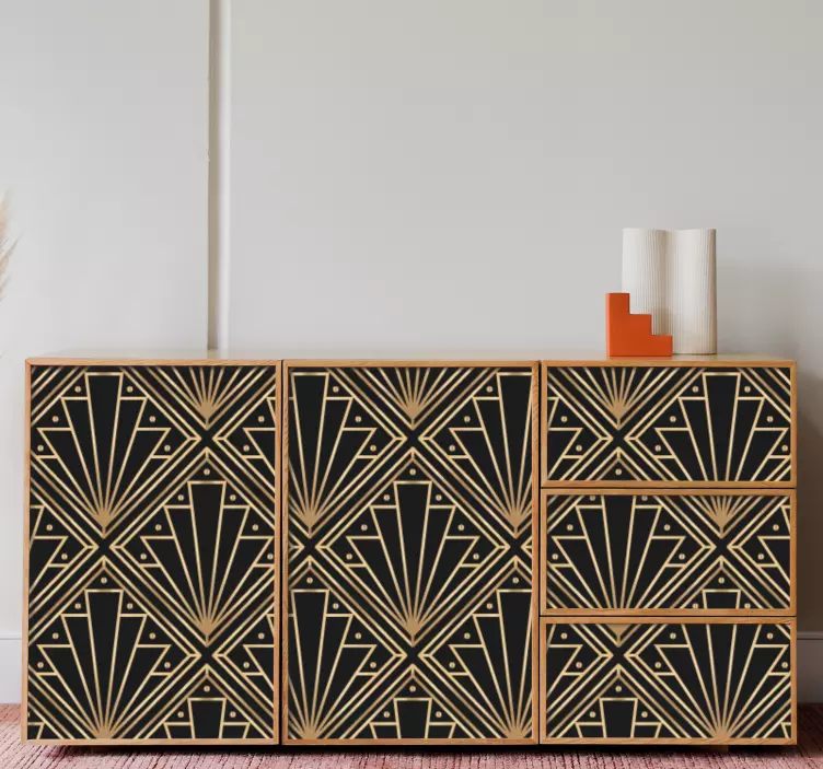 Golden and black squared pattern furniture sticker - TenStickers