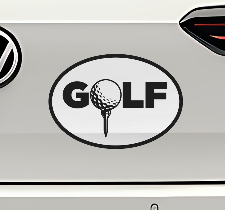 Golf icon with text car sticker - TenStickers