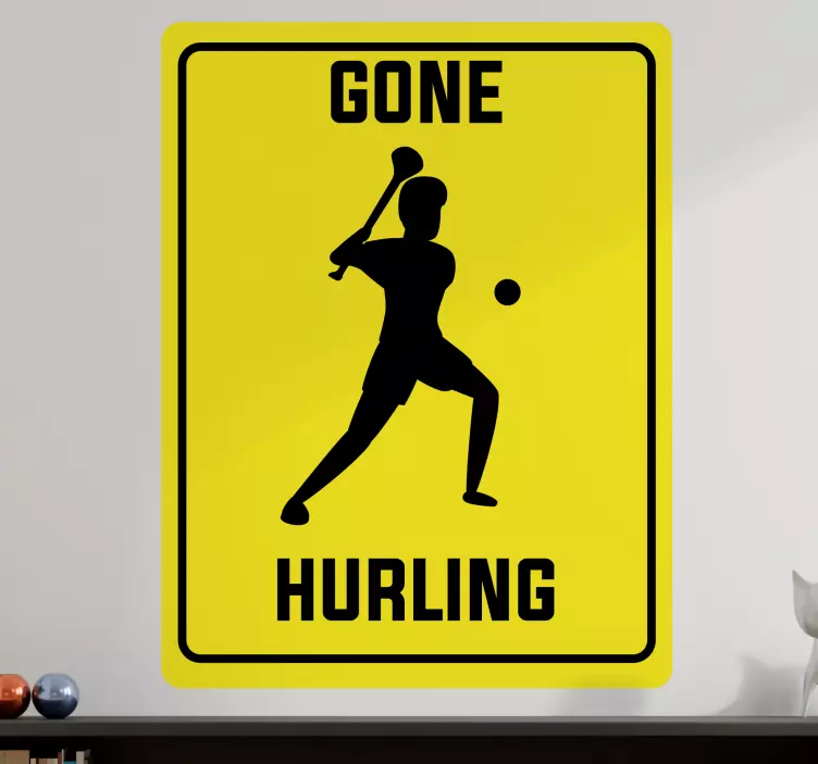 Gone Hurling wall vinyl sticker - TenStickers