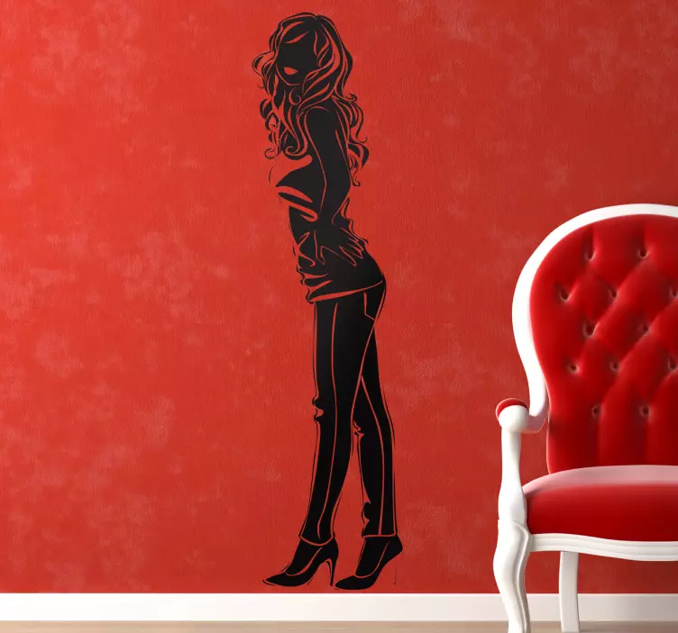 Graceful Outline Woman health and beauty sticker - TenStickers