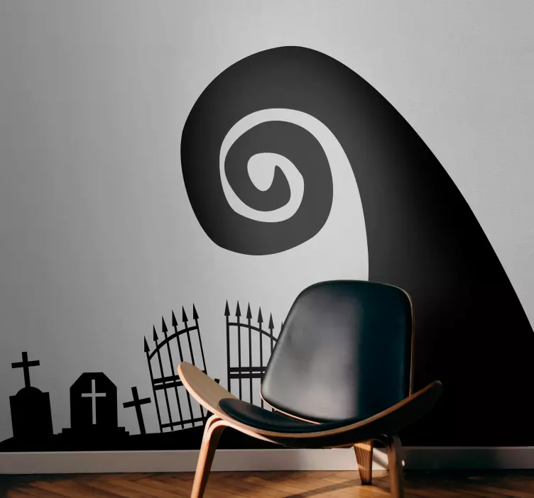 Graveyard spiral halloween sticker - TenStickers