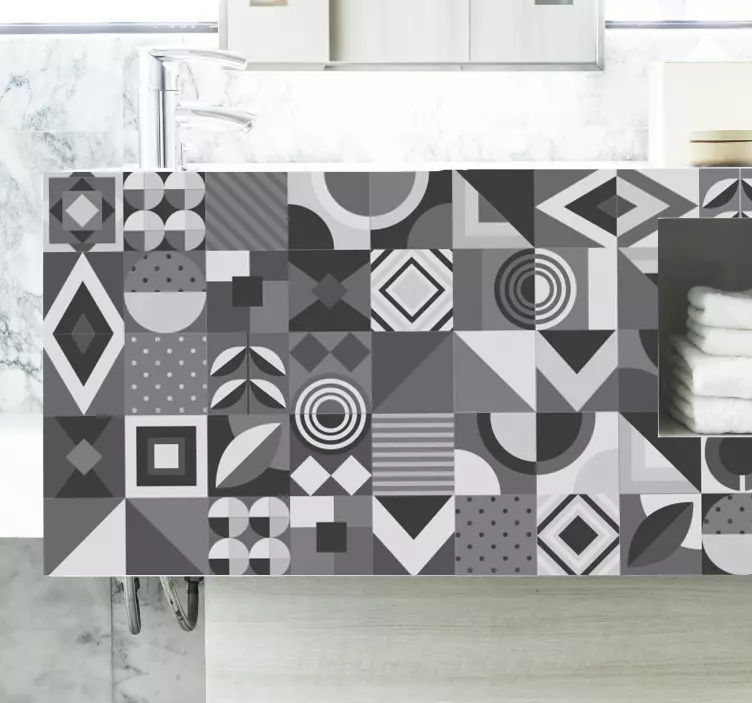 Gray patterns  furniture sticker - TenStickers