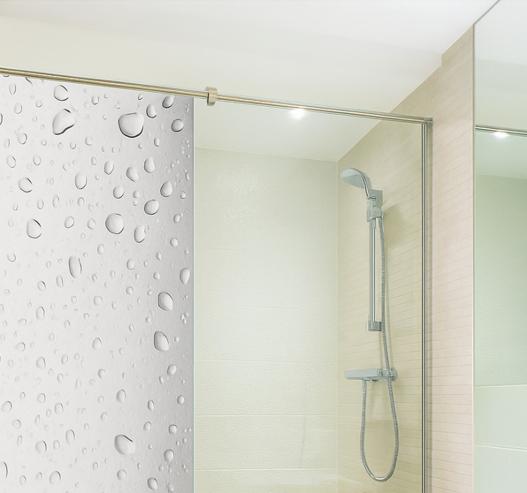 Grey water drops  shower screen sticker - TenStickers