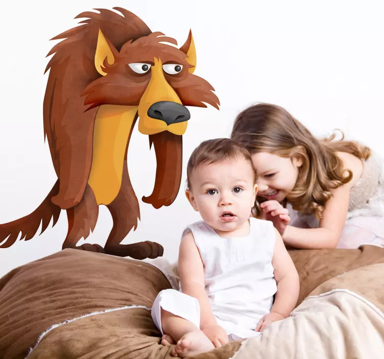 Grumpy Wolf Wall Sticker - TenStickers
