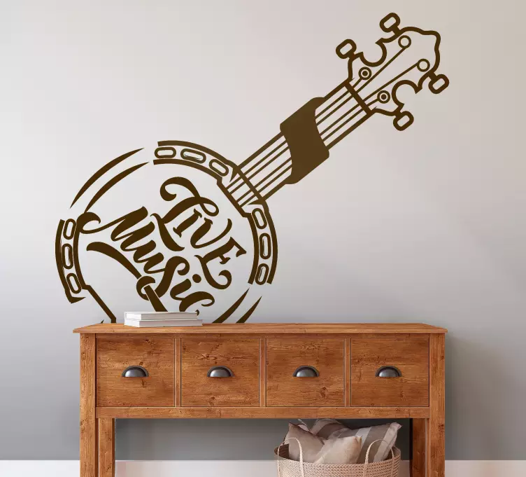 Guitar string instrument rock decal - TenStickers