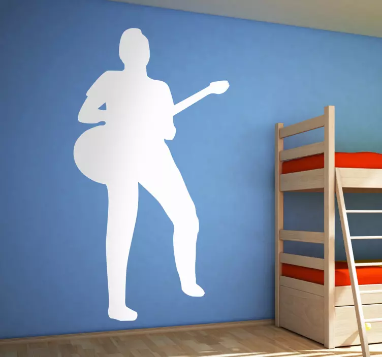 Guitarist Silhouette Wall Sticker - TenStickers