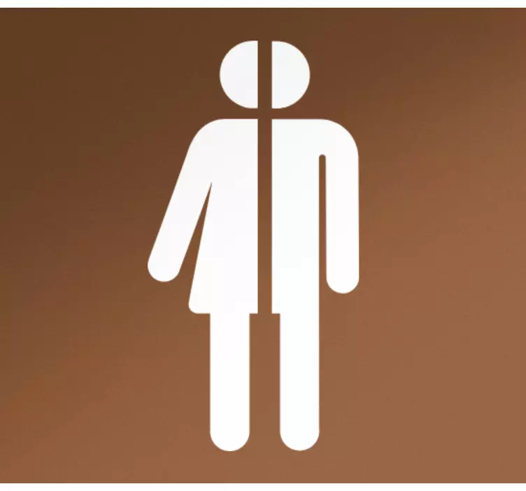 Half person toilet sign  door sticker - TenStickers