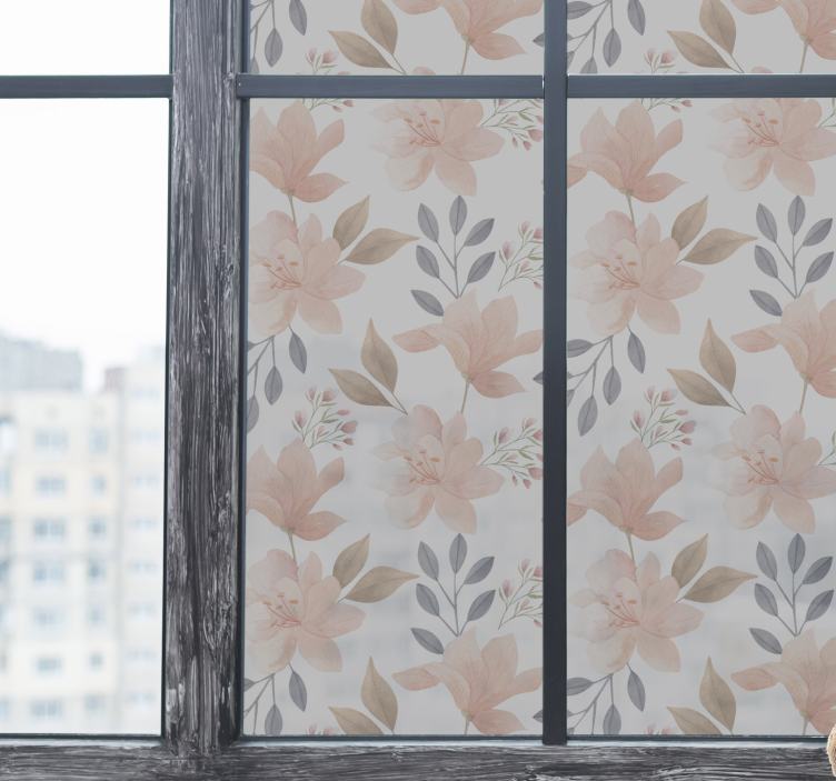 Hand painted floral pattern window sticker - TenStickers