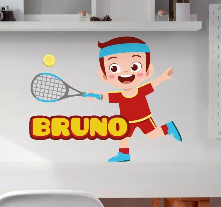 Happy Tennis Player wall stickers for kid - TenStickers