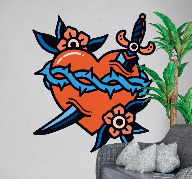 Heart and Blade love sticker - TenStickers