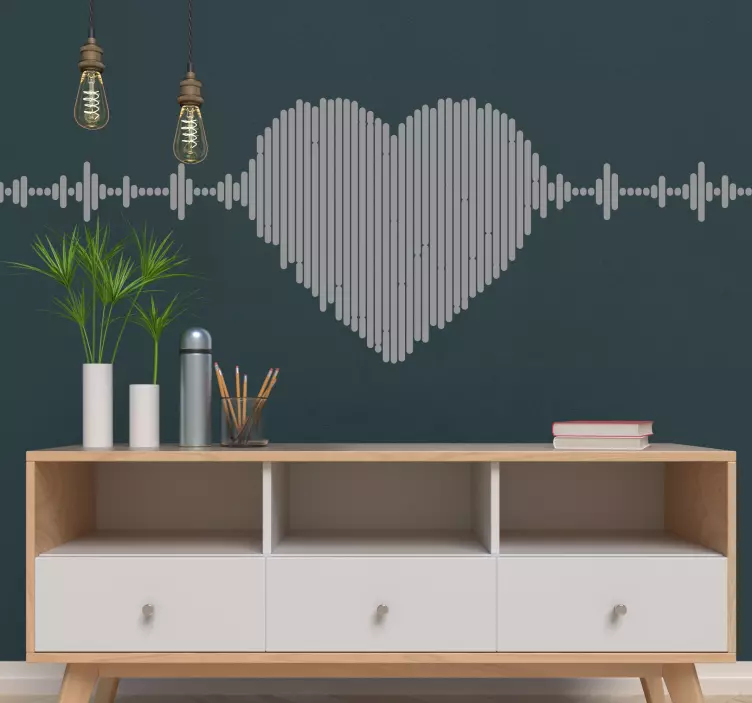 Heart Sound Wave nature wall sticker - TenStickers