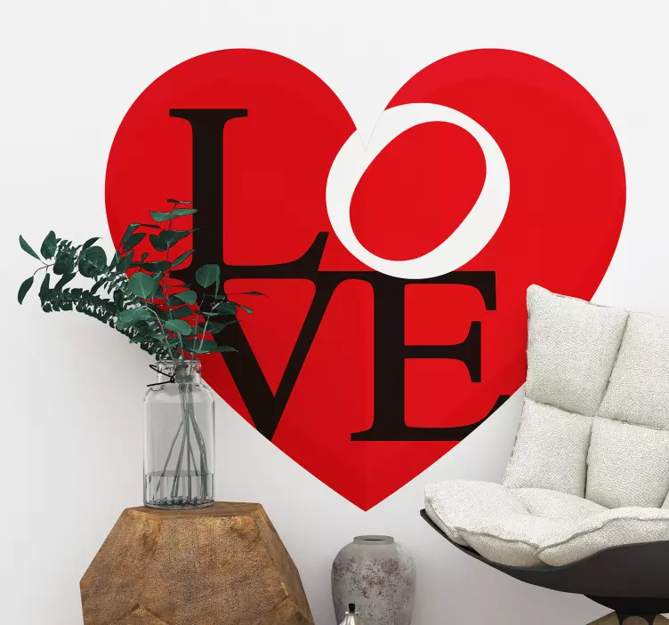LOVE TEXT IN A HEART love sticker - TenStickers