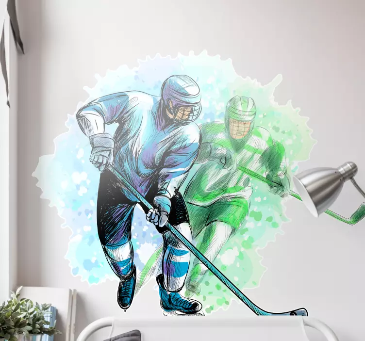 Hockey Players Movement football sticker - TenStickers