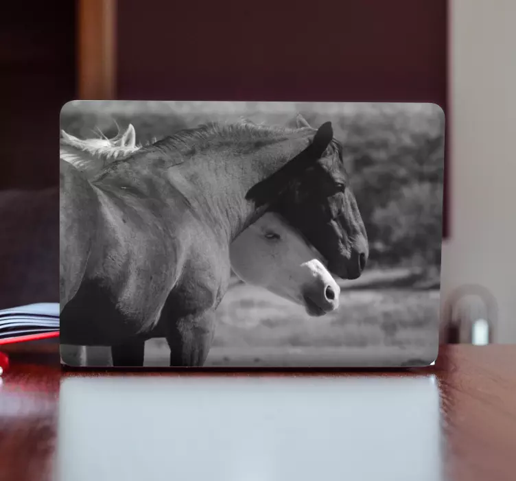Horses Embraced Together laptop skin - TenStickers