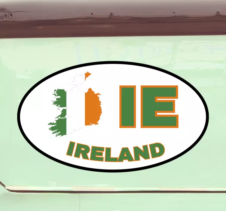 IE Ireland Car vinyl Sticker - TenStickers