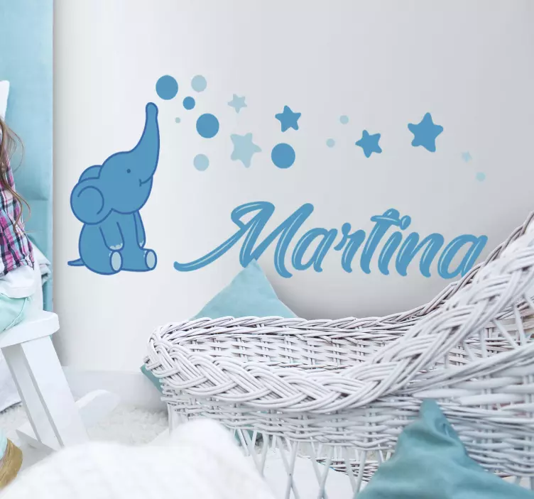 Infant elephant illustration sticker - TenStickers