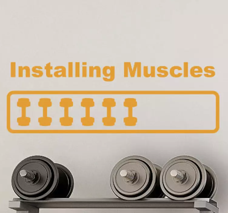 Installing Muscles Fitness wall sticker - TenStickers