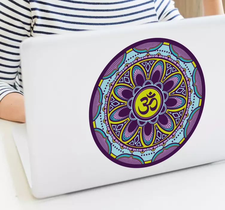 Intricate Mandala Design Laptop sticker - TenStickers
