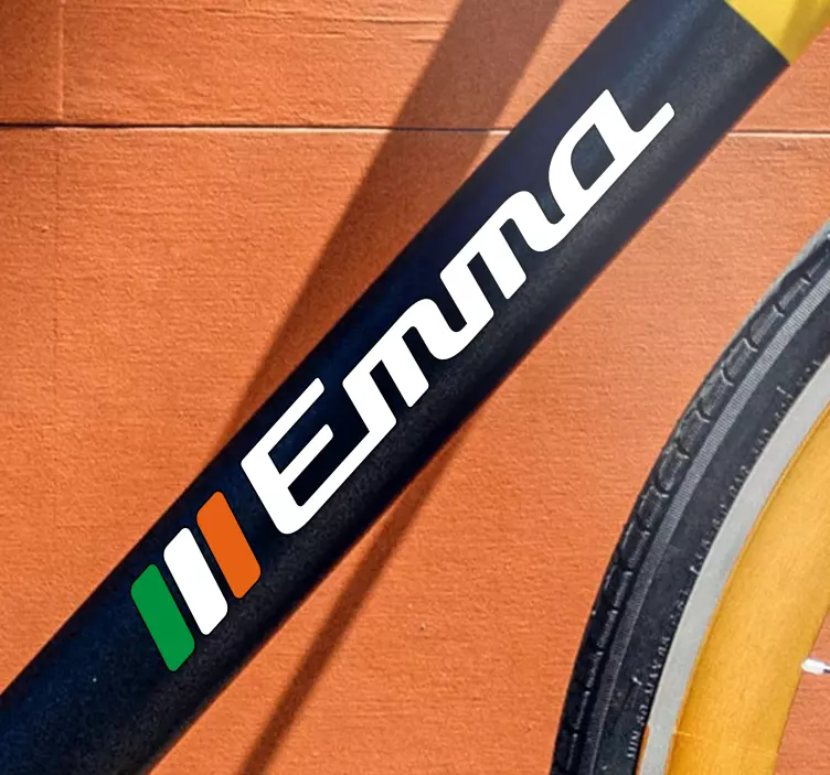 Ireland flag custom name bike sticker - TenStickers