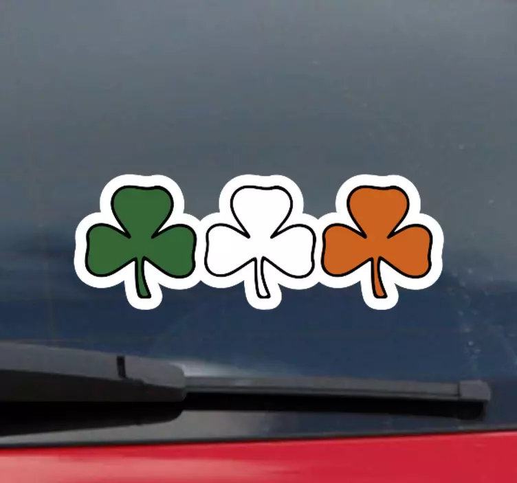 Irish shamrocks flag sticker - TenStickers