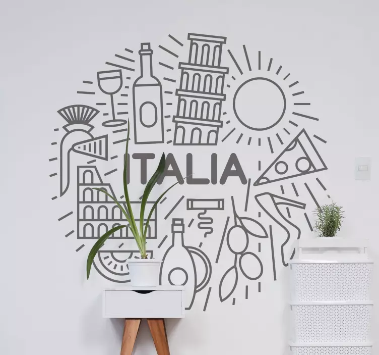 Italian Culinary Icons wall sticker - TenStickers