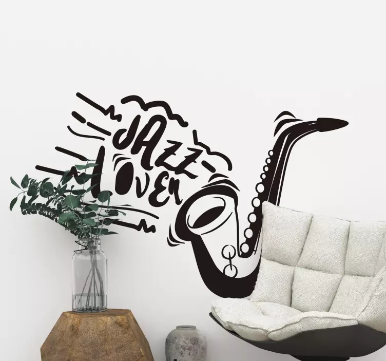 JAZZ LOVER SAXOPHONE DESIGN music wall sticker - TenStickers
