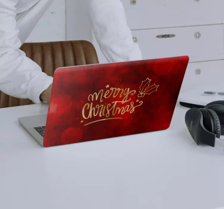 Joyful Christmas Wishes laptop skin - TenStickers
