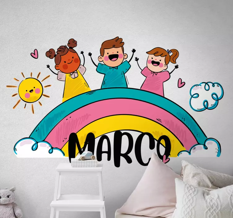 Joyful Rainbow Scene wall stickers for kid - TenStickers