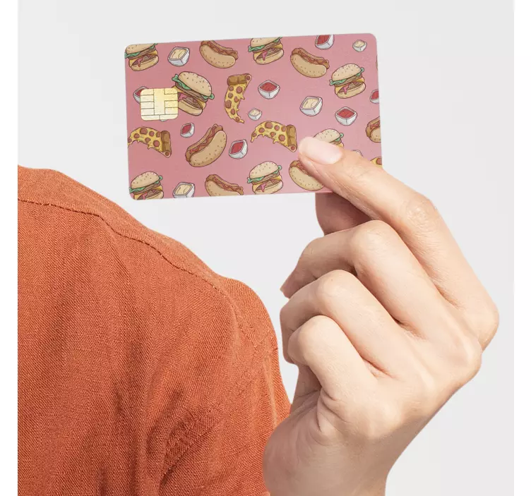 Junk food pattern credit card sticker - TenStickers