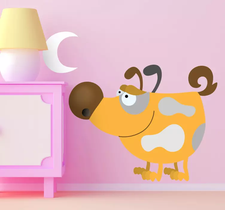 Kids Moon Dog Wall Sticker - TenStickers
