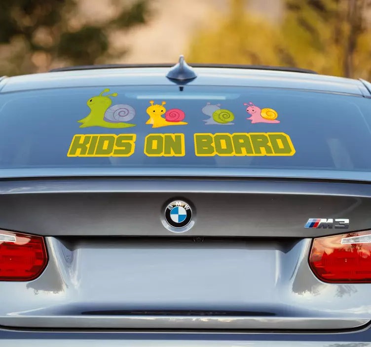 Snails illustration design baby on board sticker - TenStickers