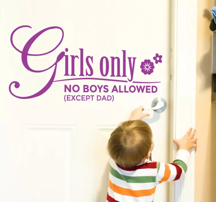 Kids Text Girls Only Wall Sticker - TenStickers