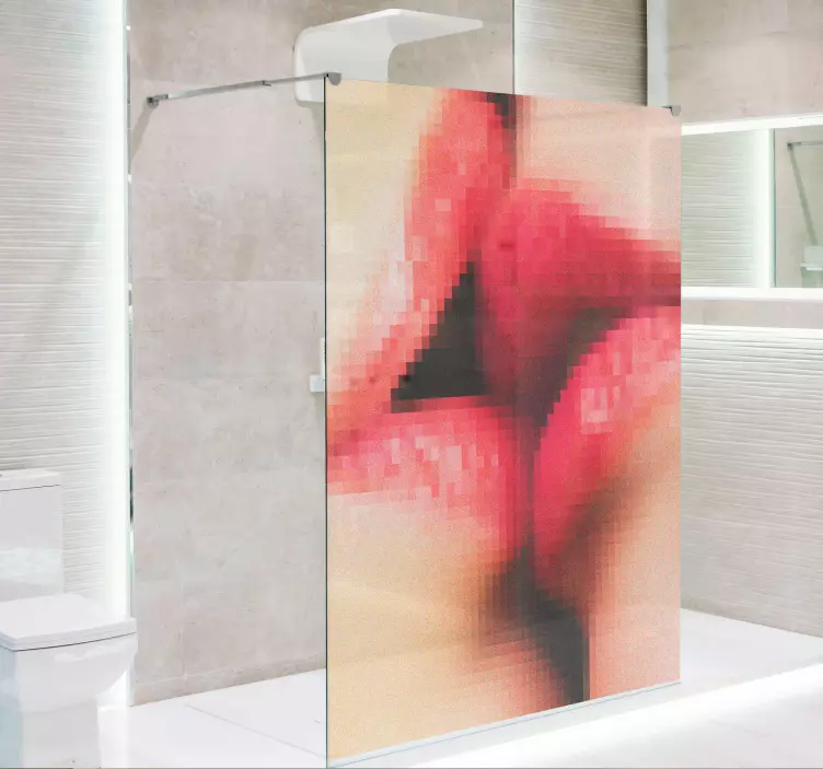 Kiss Illustration Shower Screen Decal - TenStickers