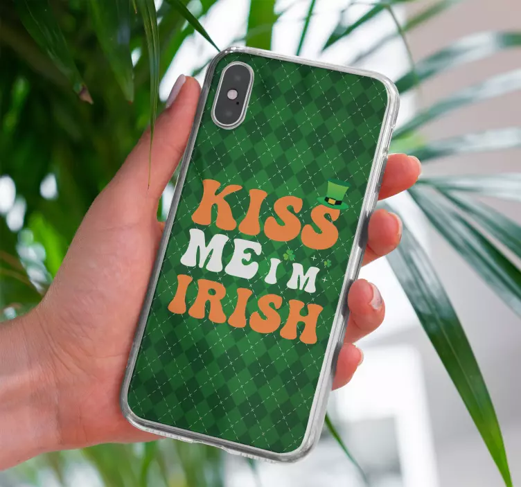 Kiss Me I'm Irish Iphone Decor Sticker - TenStickers