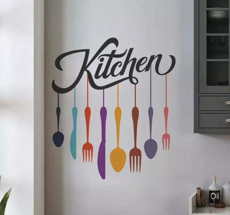 Kitchen fork and spoons cutlery wall sticker - TenStickers