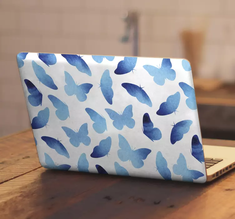 Laptop skin azure butterfly design - TenStickers