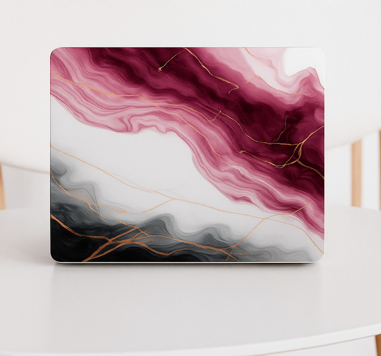 Laptop sticker elegant crimson stone design - TenStickers